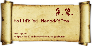Hollósi Menodóra névjegykártya